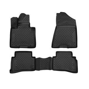 Hyundai Tucson Floor Mats - Omac - Rubber TPE 4 Pcs - Black - '16-'21